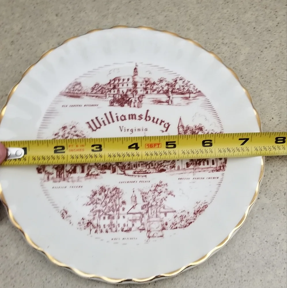 Vintage Souvenir Plate Williamsburg VA